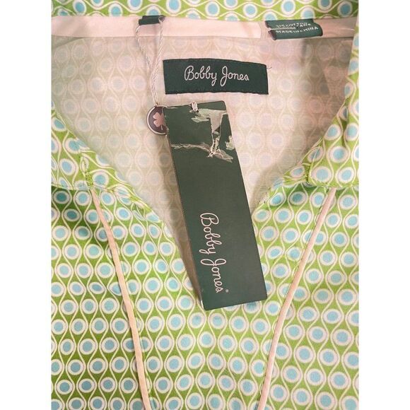 BOBBY JONES Women's Palm Green Dotted Shirt Shift Dress Small NWT - Picture 3 of 4